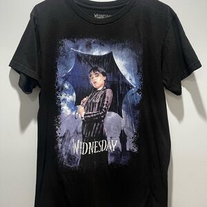 Women's Medium Black Wednesday T Shirt. 100%‎ Cotton